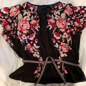 White House Black Market Flutter Sleeve Blouse